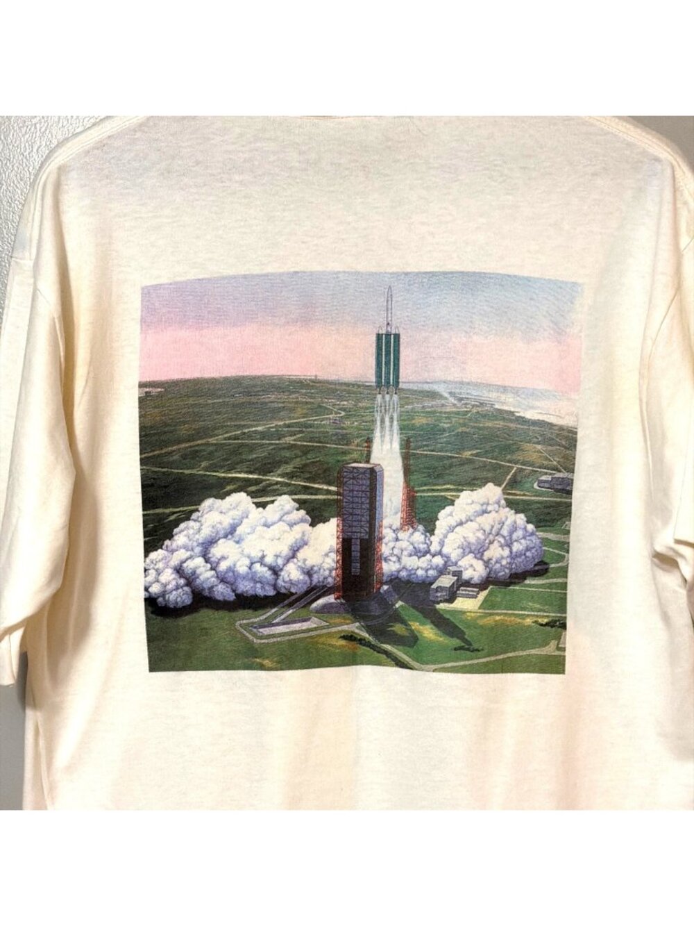 Vtg Delta IV WSMS Rocket Graphic T-Shirt Large White 100%‎ Cotton Made In USA